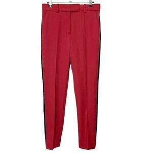 Racil Red Wool Suit Trouser Pants Black Stripe Women’s Size 4 Virgin Wool